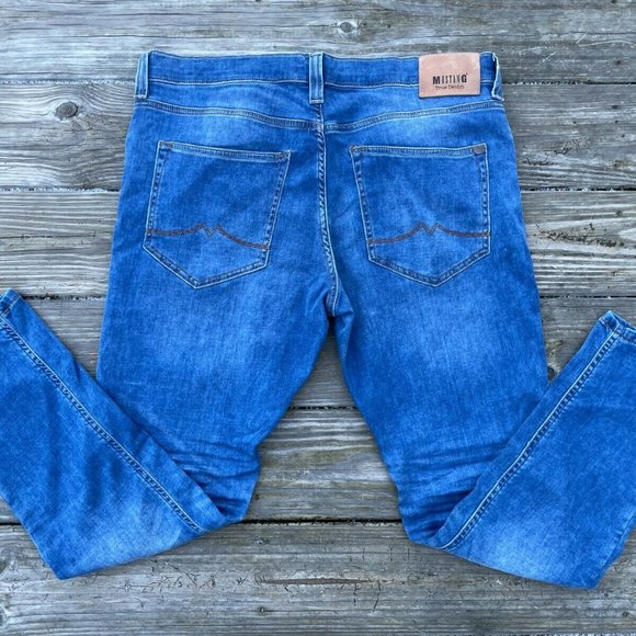 Mustang True Denim Men Jeans Blue Denim OREGON Tapered Slim Fit Jeans Size 38X30 - Picture 10 of 10